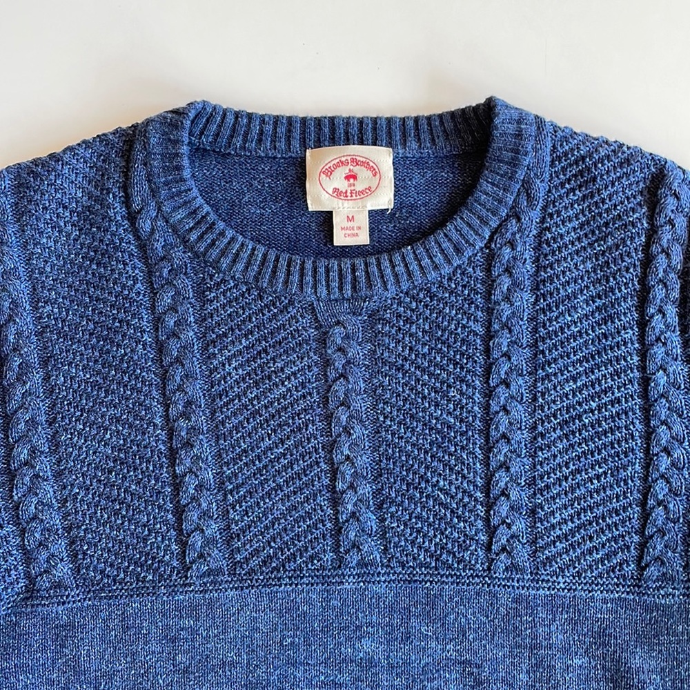 Men’s Size Medium Brooks Brothers Crewneck Sweater Red Fleece